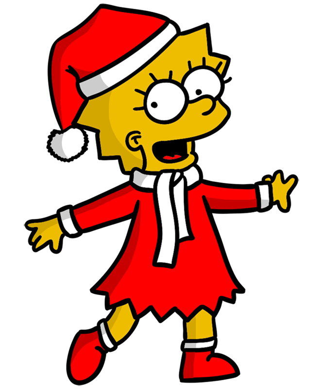 Learn easy to draw easy step by step lisa simpson on christmas drawing 9