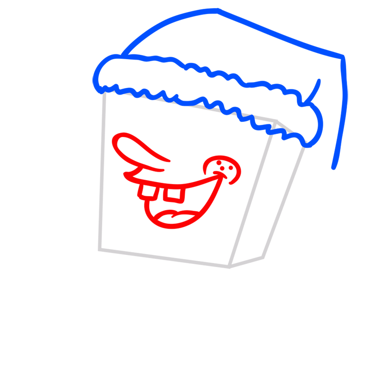 Learn easy to draw easy step by step spongebob on christmas drawing 3