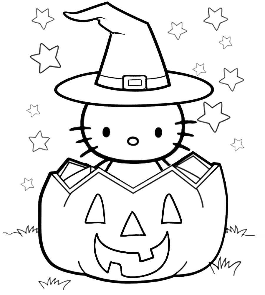 Easy to draw a Hello Kitty drawing for Halloween day