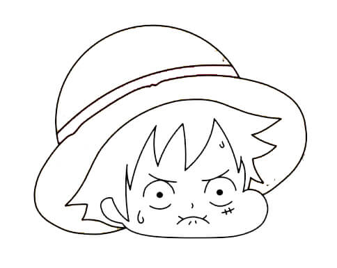 Learn easy to draw chibi luffy drawing 6