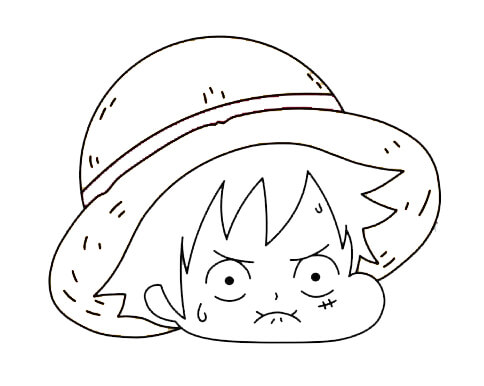 Learn easy to draw chibi luffy drawing 7