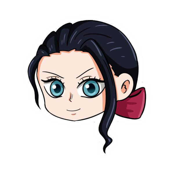 Learn to draw a chibi Nico Robin drawing for newbies 0