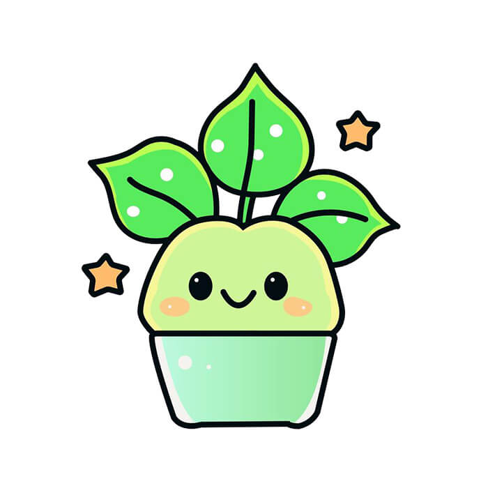 Easy way to draw a cute plant so beautiful for beginners