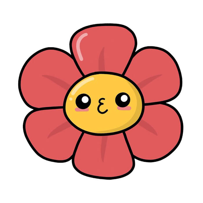 Easy Flower Drawing Cute Easy Flower Drawing Cute