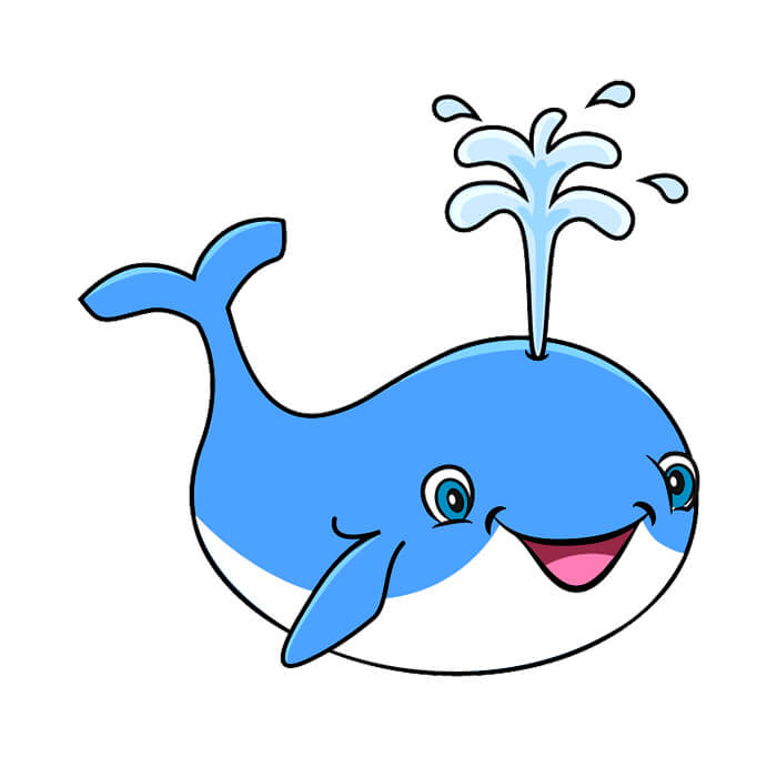 Easy to draw a cute whale drawing