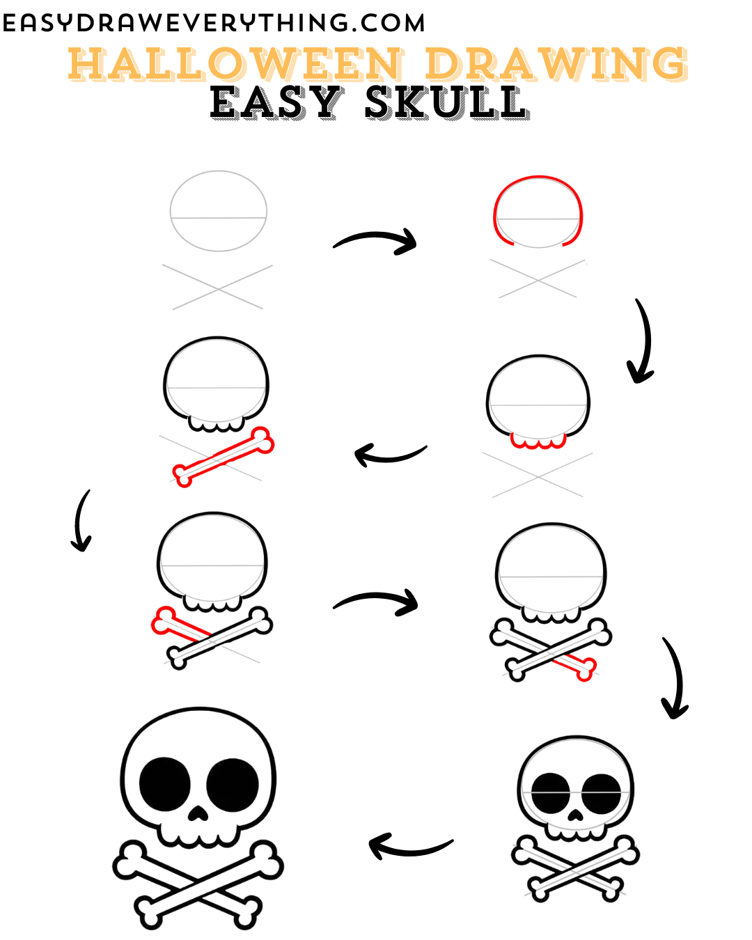 Easy Step By Step Skull Drawings Easy Drawing Guides On X Skull Easy Step By Step Skull Drawings Easy Drawing Guides On X Skull