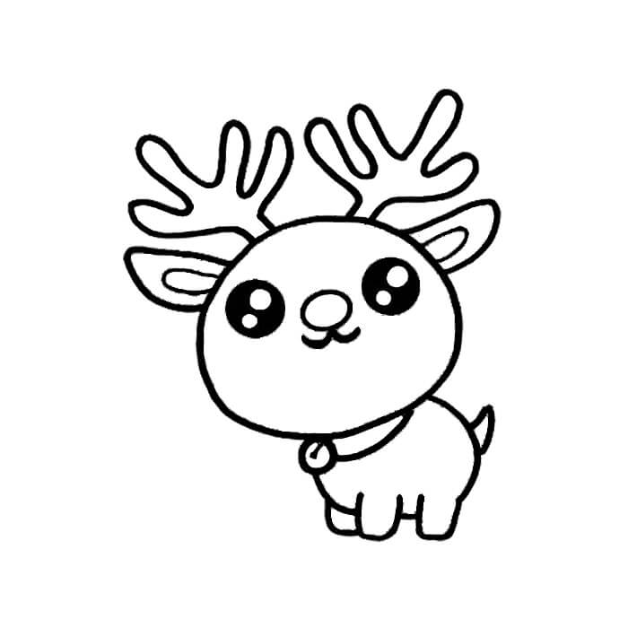 Learn easy to draw cute christmas reindeer drawing 7