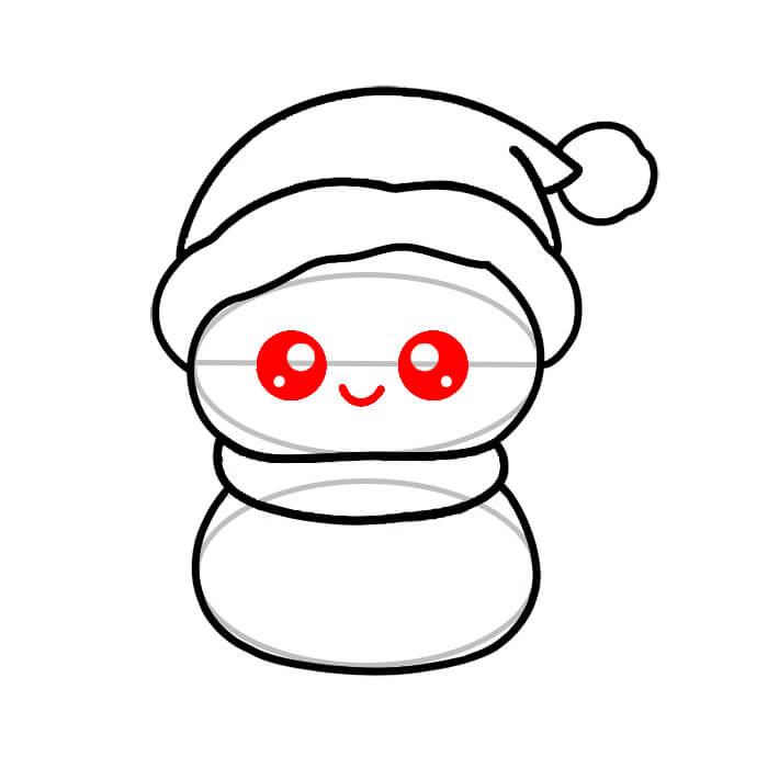 Learn easy to draw cute snowman drawing for christmas 5