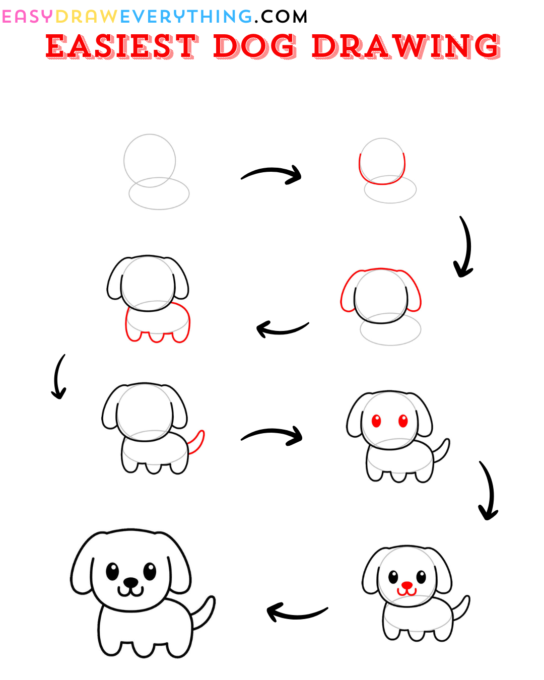 How To Draw A Cute Dog Easy Drawing Tutorials