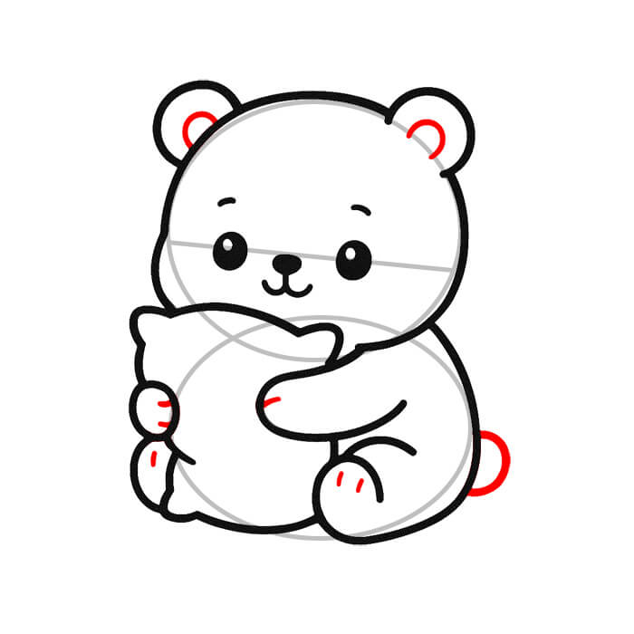 Learn easy to draw easy kawaii bear drawing 6