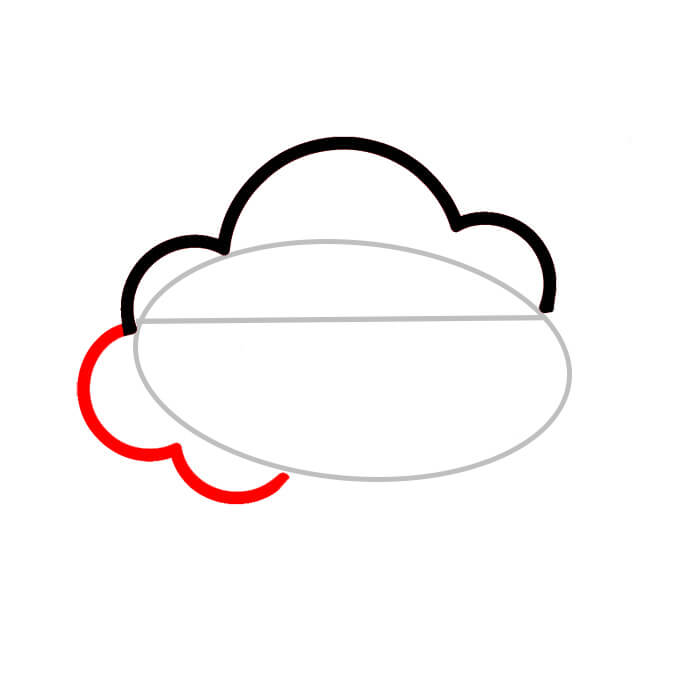 Learn easy to draw cute cloud ghost drawing 3