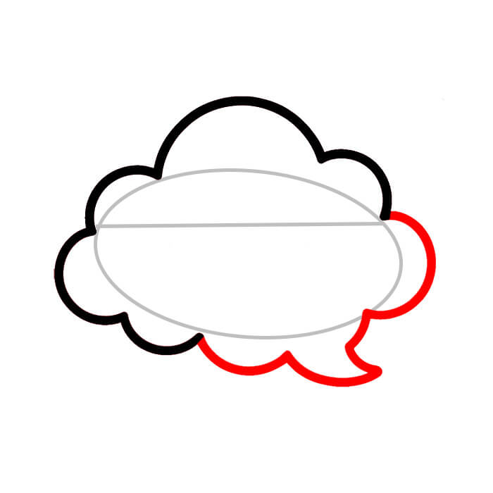 Learn easy to draw cute cloud ghost drawing 4
