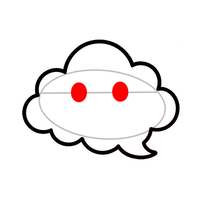 Learn easy to draw cute cloud ghost drawing 5