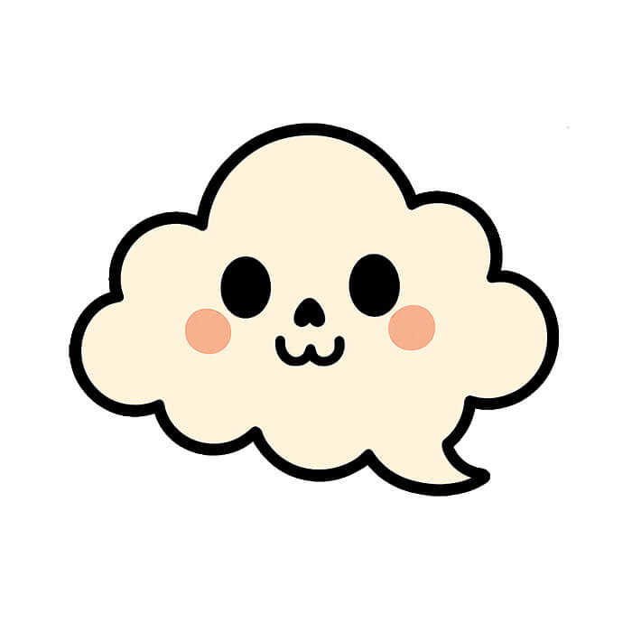Easy to draw a cute cloud ghost drawing - Halloween drawing ideas