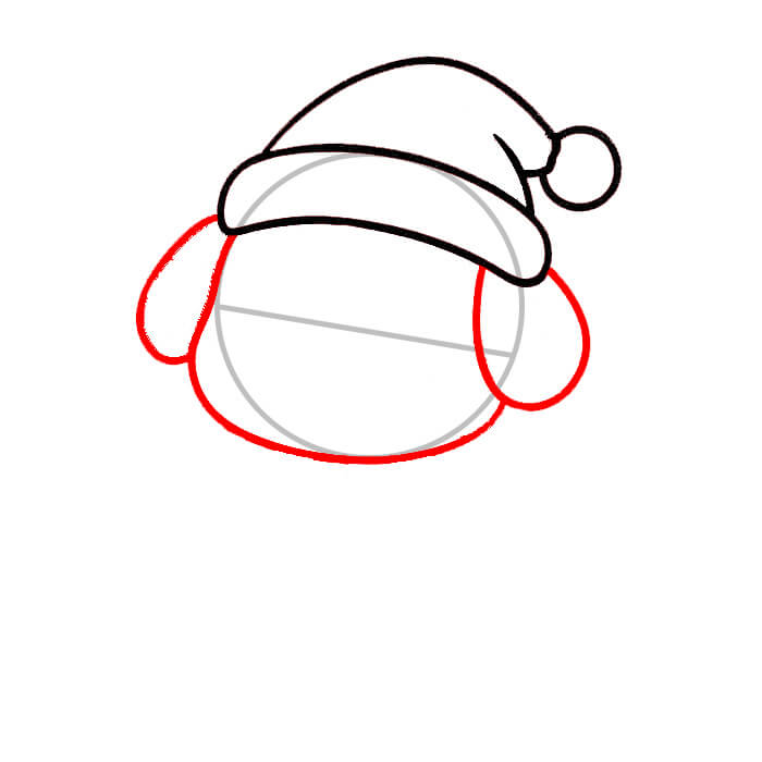 Learn easy to draw cute christmas puppy drawing 3