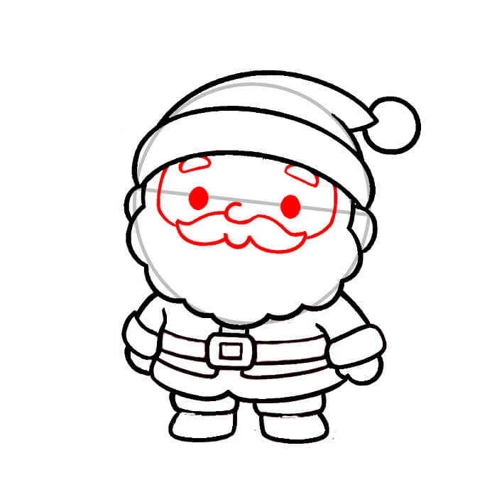 Learn easy to draw easy santa claus drawing for kids 6