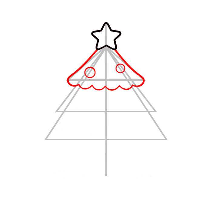 Learn easy to draw cute xmas tree drawing 3