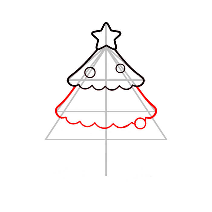 Learn easy to draw cute xmas tree drawing 4