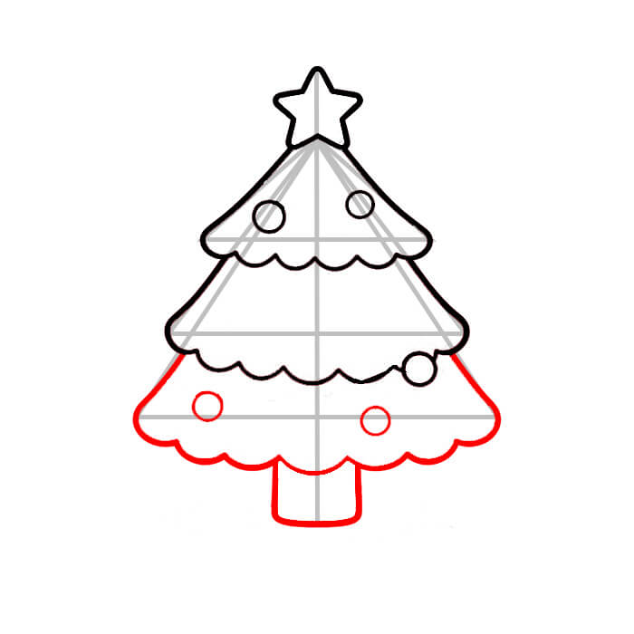 Learn easy to draw cute xmas tree drawing 5