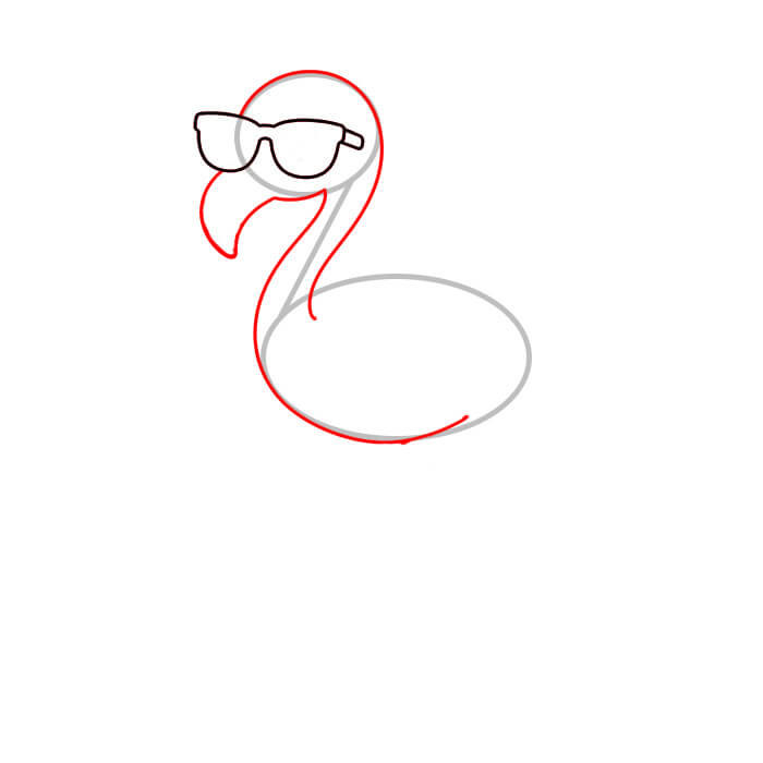 Learn easy to draw cute flamingo drawing for summer 3