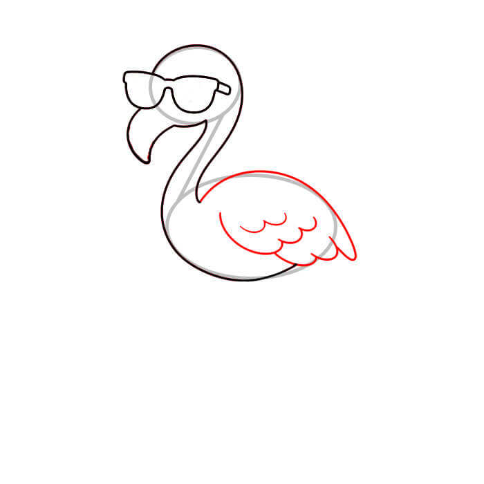 Learn easy to draw cute flamingo drawing for summer 4