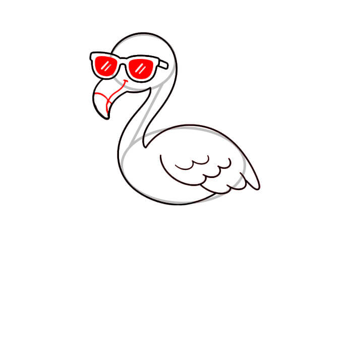 Learn easy to draw cute flamingo drawing for summer 5