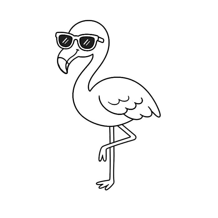 Learn easy to draw cute flamingo drawing for summer 7