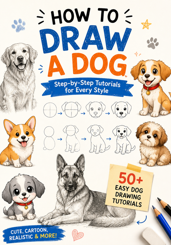 How to Draw a Dog – 50+ Easy Dog Drawing Tutorials